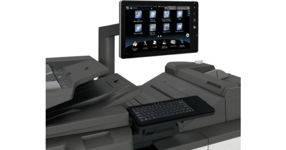 sistema di stampa di produzione Sharp mx-m1205-mx-m1055 - tastiera e monitor