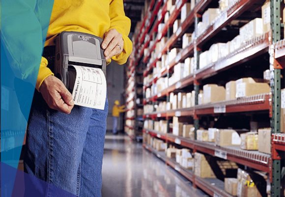 stampante etichette adesive formato portatile per ricevute di consegna, resi, smistamento merce e scaffali di magazzino