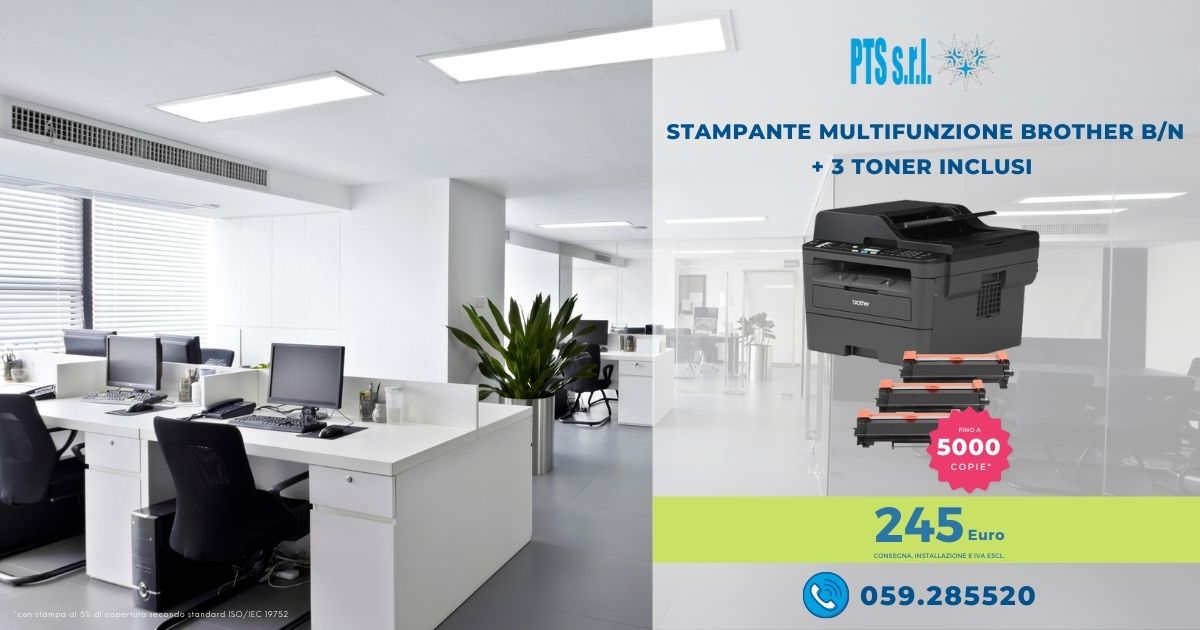 Stampante multifunzione e 3 toner in offerta